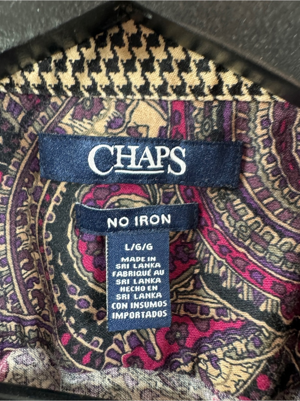 Chaps No Iron Paisley Button Down Shirt – Women's Large - Picture 5 of 8